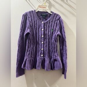 Polo Ralph Lauren purple girls cardigan